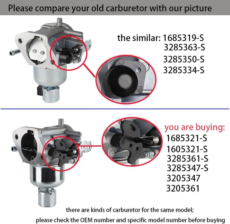 Ferilter 1685321-S Carburetor for Kohler 7000 Series 22 HP 23HP 24HP 25HP 26 HP Engine Carburetor for Kohler KT725 KT730 KT735 KT740 KT745 Lawn Mower Parts with Air Filter 7000 Series Parts - Image 2